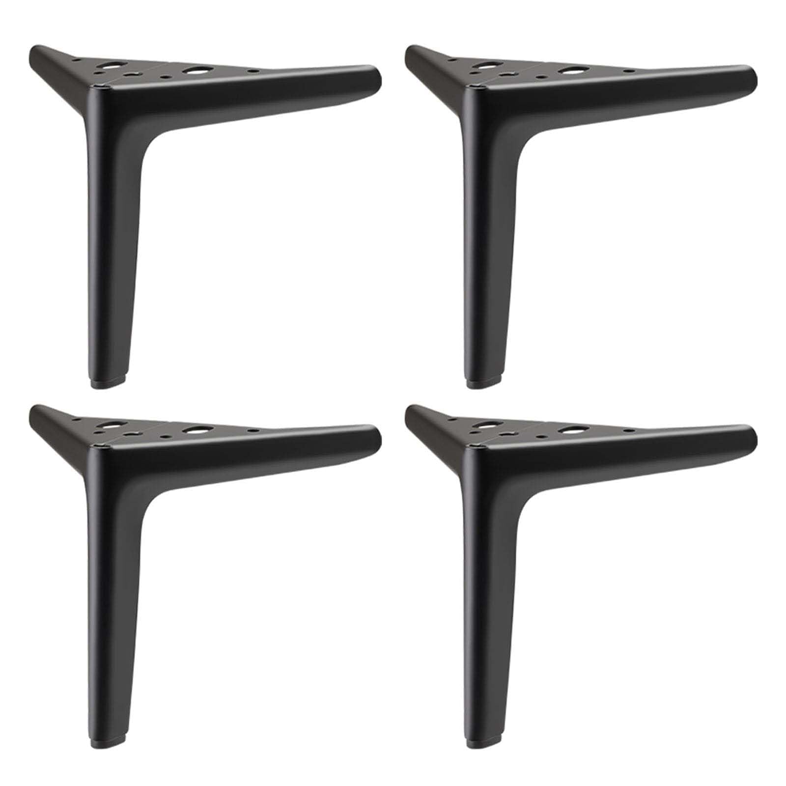 4 patas ajustables de metal negro para mesa, diseño triangular moderno para sofá, armario, mesita de noche, soporte de TV y tocador de baño, patas de muebles de 20 cm