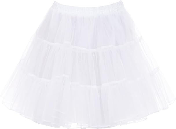 Wikoan Women's Petticoat 50s Vintage Petticoats Skirt A-line Underskirt Rockabilly Tutu Skirt S-XXL