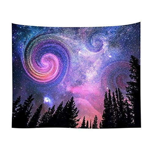 Tapestry Wall Hanging Forest Starry Night Sky Galaxy Home Decoration #TOP4