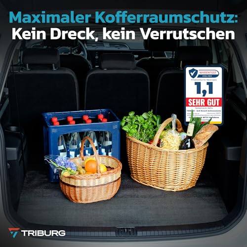 TRIBURG Universal Anti Rutsch Schmutzmatte 120x100cm Zuschneidbar und Wasserdicht - Kofferraummatte - Antirutschmatte Auto - Antirutschmatte Schubladen - Kofferraum Schutzmatte