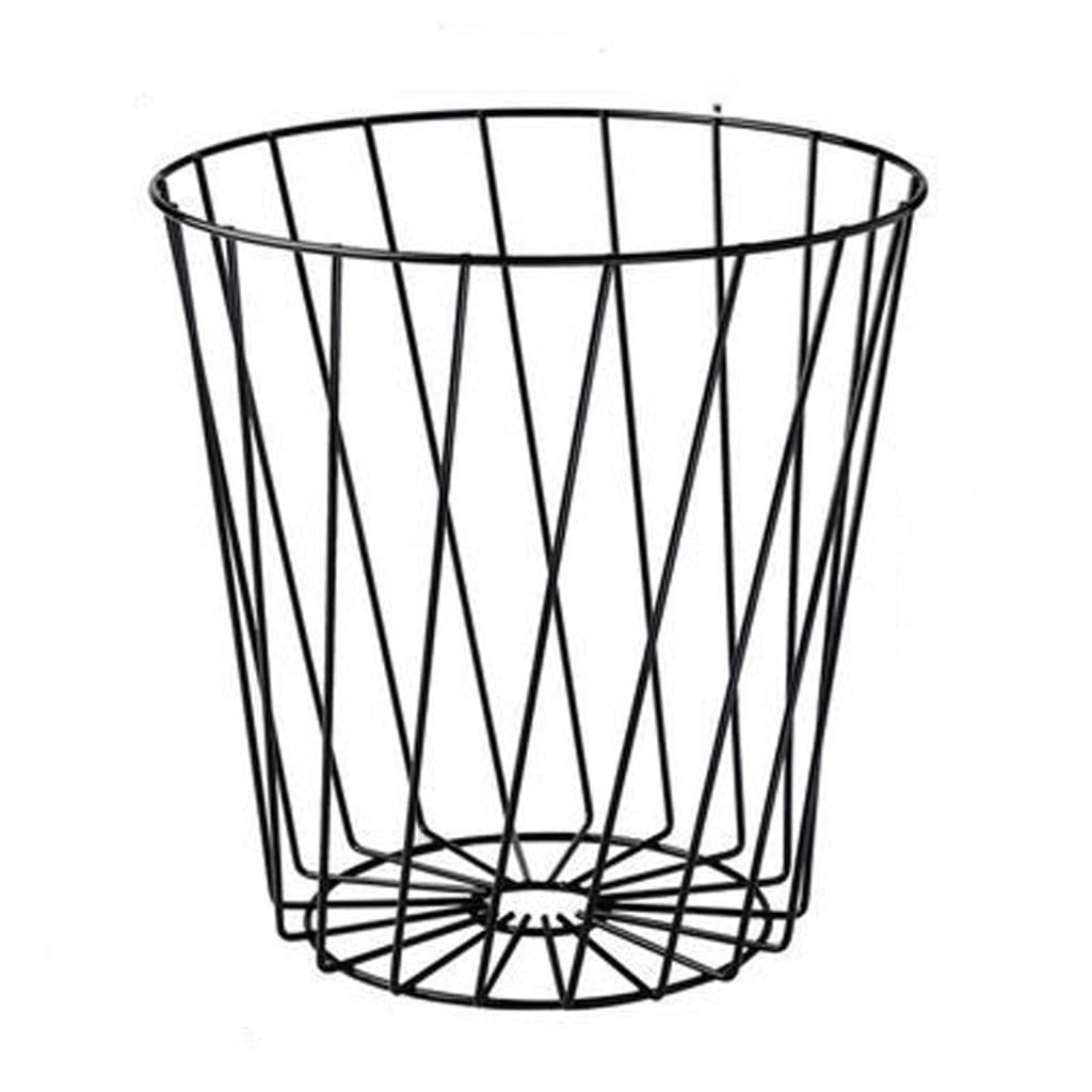 Kosz Na Śmieci Żelazny śmieci może domowy wydrążony salon biurowy Office Sypialni wieloosobowy metalowa odkryta toaleta Koszs Kuchenny(Black)