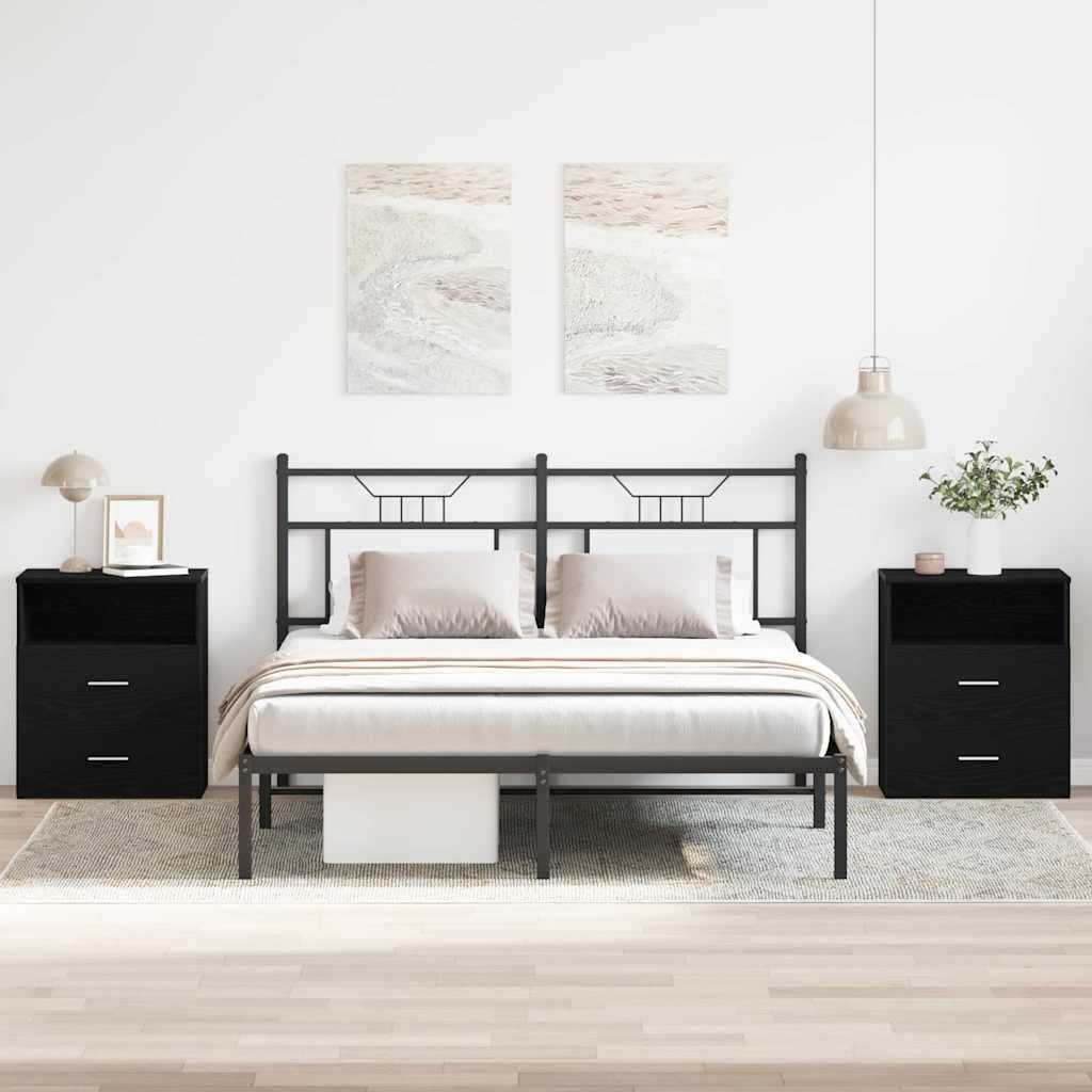Table de chevet chêne noir compacte pour optimiser le rangement du salon