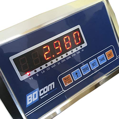 BDCOM AR-150K Báscula industrial - 150 Kg, Plato 40x30 cm, Precisión 10g, Ideal para Almacén y Logística