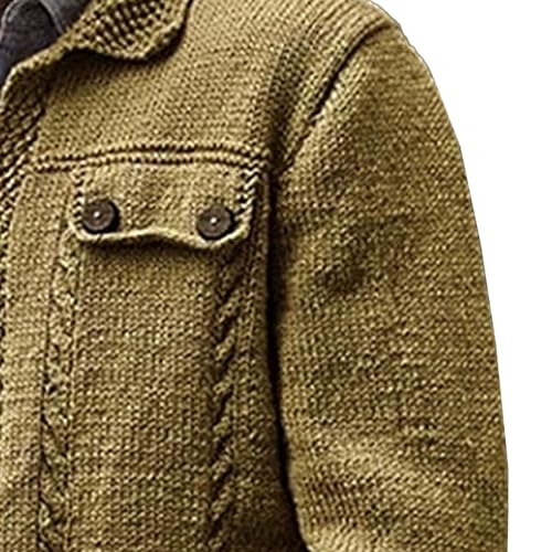 JEKE-DG Men's Lapel Slim Fit Cardigan Sweater Casual Button Down Fashion Sweater Solid Cable Knit Winter Sweaters3