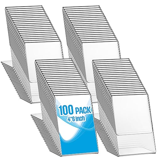Image of Geetery 100 Pack 4 x 6 Inch 100 Pack Acrylic Clear Sign Holder Bulk