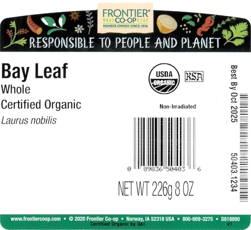Frontier Co-op Organic Dried Bay Leaves, 8 oz, Bulk Bag - Whole Herb for Soups, Stews, Sauces, and Meats - Image 2