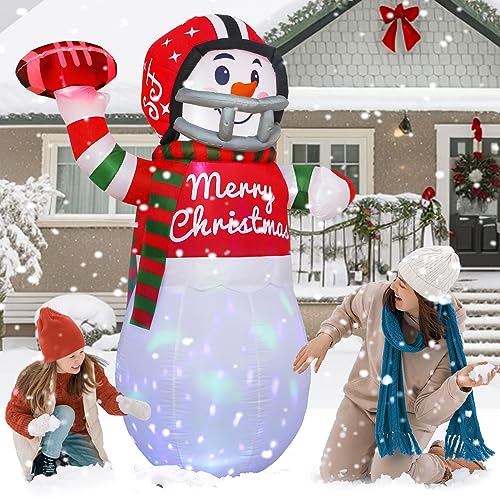 Muñeco de nieve inflable con luz LED de 6 pies exterior grande decoracion OurWarm 8