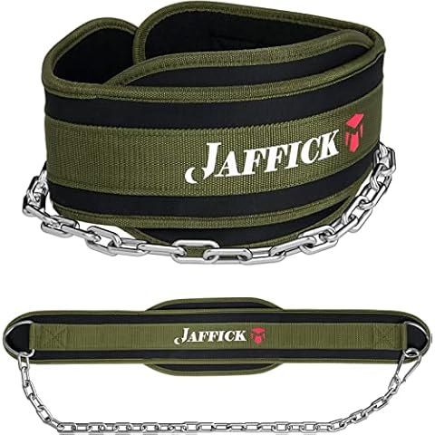 Jaffick Dip Belt with Steel Chain for Weightlifting Pullup Gym Weighted Lifting Belt for Powerlifting Squat Bodybuilding Waist Support for Both Men and Women Cover