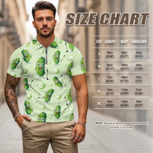 Couples Pickle Cartoon Golf Shirts