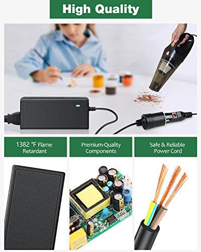 JOVNO AC to DC Converter 120W 12V 10A Car Cigarette Lighter Socket 100V-240V to 12V AC/DC Supply Adapter Transformer for Ttire Inflator/Car Vacuum Cleaner/Car Refrigerator Vehicle Electronic Device - Thumbnail 5