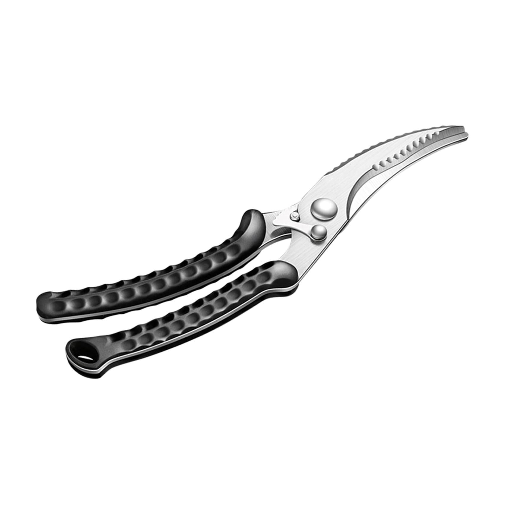 Forbici da Cucina per Ossa e Pollo, Acciaio Inox Nero | Impugnatura Ergonomica Abs, Taglio Rapido di Carne e Ossa, Adatte a Professionisti Culinari