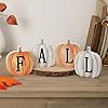 Thanksgiving fall pumpkin decor 4pcs wood sign pumpkin block set thanksgiving tiered tray decor farmhouse fall table decor for home office  urban country home decor