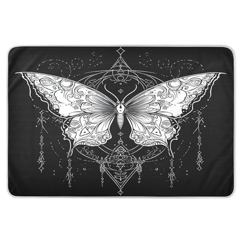 Takiito Butterfly Bed Pad Reusable Bed Underpad Washable Waterproof Leak-Proof Quick Dry Incontinence Pee Pad for Toddlers Kids Adults Pets 34x52 in