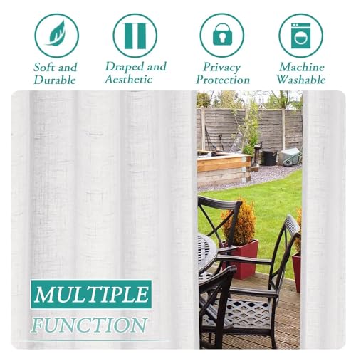 Gluhbirnen Outdoorvorhänge, Outdoor Vorhänge mit Ösen Wasserdicht, Balkon Vorhang, Transparente Vorhänge, Sonnenschutz Vorhang, Outdoor Gardinen, Vorhang Pavillon, Leinen, 132 * 213CM