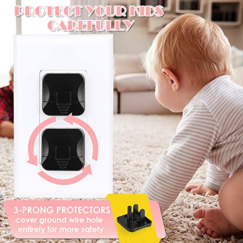Outlet Covers Babepai 38-Pack Black Child Proof Electrical Protector Safety Improved Baby Safety Plug Covers #TOP1
