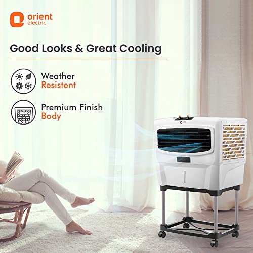 Image of Orient Electric Magiccool 55L Window Cooler for home | Powerfull Air Delivery | Premium Finish Body | Weather Resistant | 4-Way Cooling, Water Level Indicator | 1 Year Warranty by Orient | White