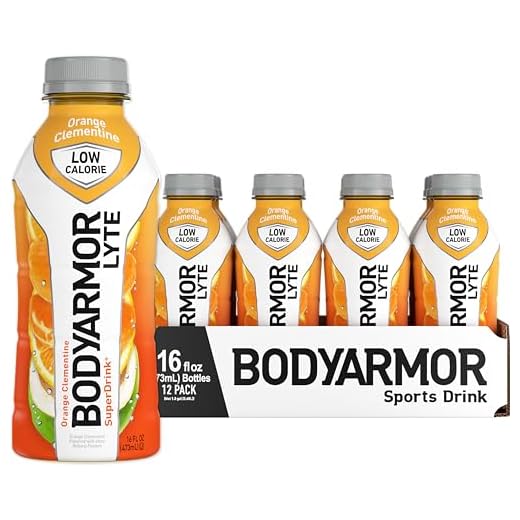 BODYARMOR LYTE Sports Drink Low-Calorie Sports Beverage, Orange Clementine - Orange Citrus, Natural Flavors With Vitamins, Potassium-Packed Electrolytes, Perfect For Athletes, 16 Fl Oz (Pack of 12)