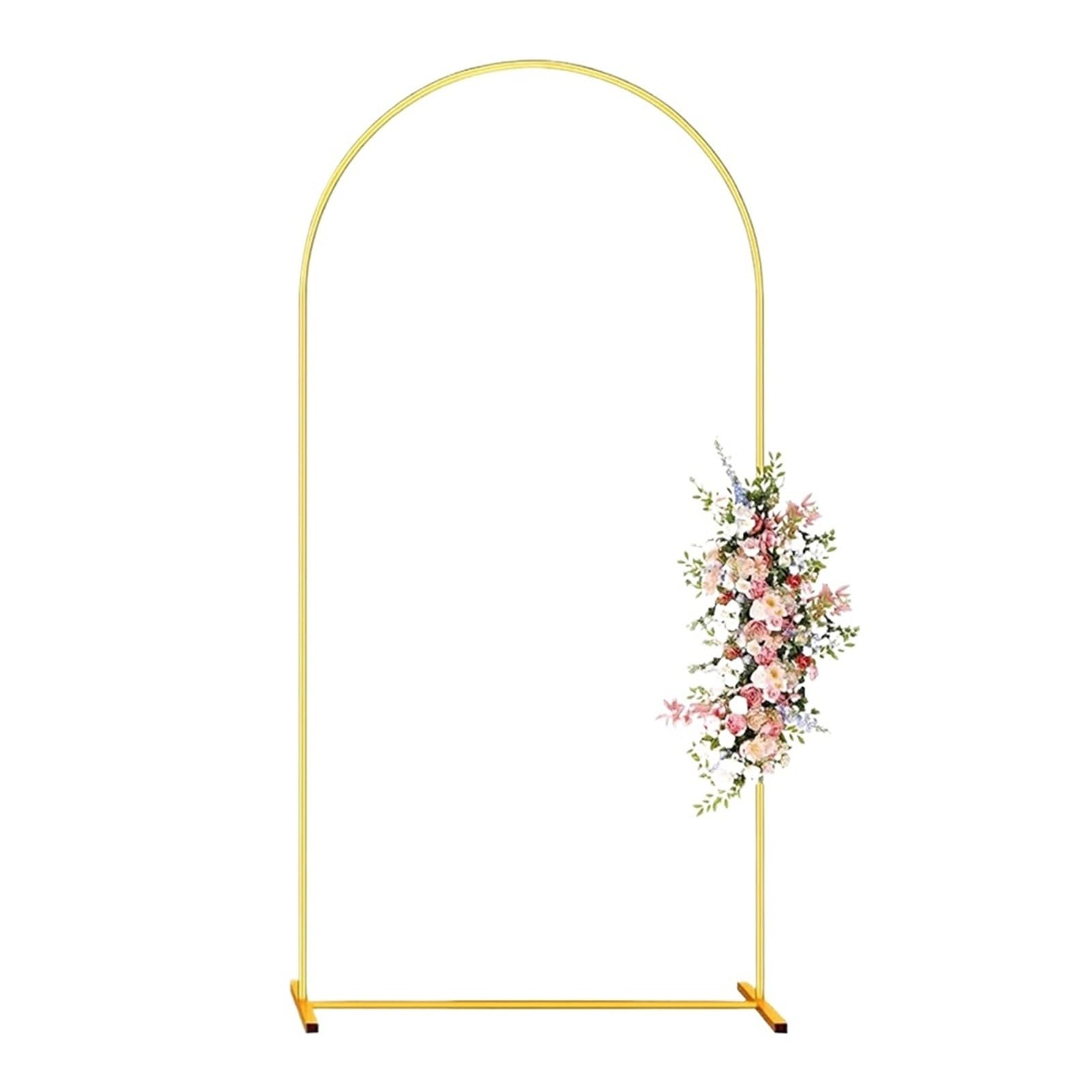 HNULGVI Wedding welcome sign stand Gold Wedding Arch Stand Metal Balloon Backdrop Party(80x180cm 5.91FT)