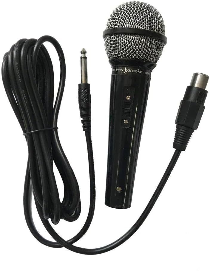EASY KARAOKE Dynamic Karaoke Microphone For Singing – Handheld Mic, 2.8m Cable, on/off switch, Wide Frequency (100Hz to 14KHz) - For Karaoke Singing, Speech, Wedding and Outdoor Activity – Black