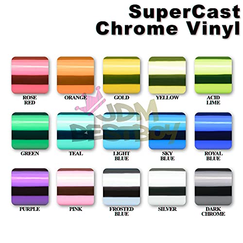 Jdmbestboy 2Ftx5Ft Supercast Chrome Frosted Blue Car Vinyl Wrap Decal Sticker Air Release Diy #TOP5