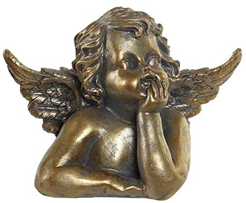 AVENUELAFAYETTE Figurine Statuette Buste Ange pensant doré - Couleur Or - 16 cm (M1)