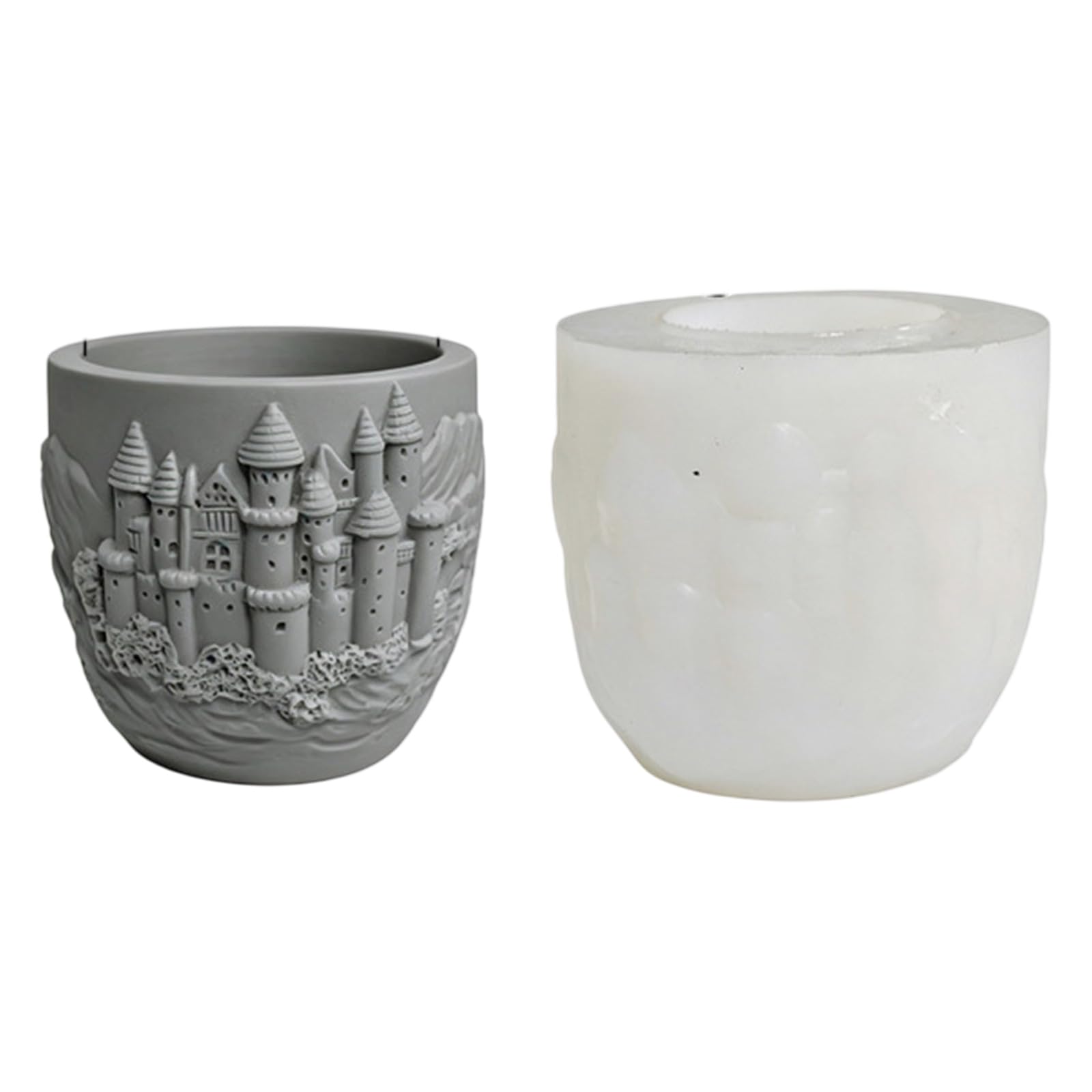 Ljmyy Castles Silicone Mold For Handmade Candle Cup Storage Jar Crafting Projects Flexible Reusable Succulents Planter Mould