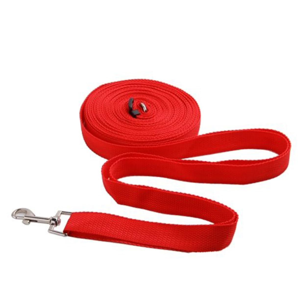 VANZACK 15M Long Training Leash for Dogs Cats Puppies Durable Red Nylon with Ring Clasp for Obedience Training Walking Heavy Duty Pet Leash