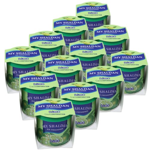 Image of Pack of 12 My Shaldan Japanese Car Cup-Holder Natural Air Freshener Cans (Lime Scented)