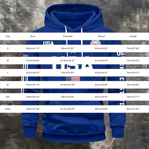 Sudadera con Capucha Patriótica de EE UU Sin Mangas Hombre Ropa Protección Solar XL 4