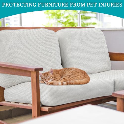 Image of 14Pcs Stretch Patio Cushion Covers,Outdoor Couch Covers Replacement,Outdoor Couch & Sofa Slipcovers,for Patio Furniture Cushion Covers,Washable Reusable Furniture Protector (Jade White,Cover Only)