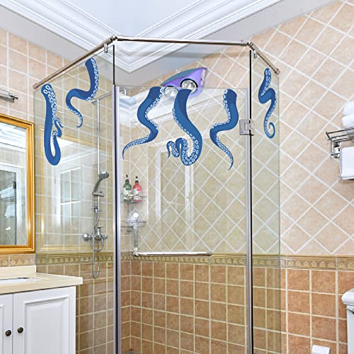 SUPERDANT 10 piezas vinilos murales pulpo azul miniatura 5