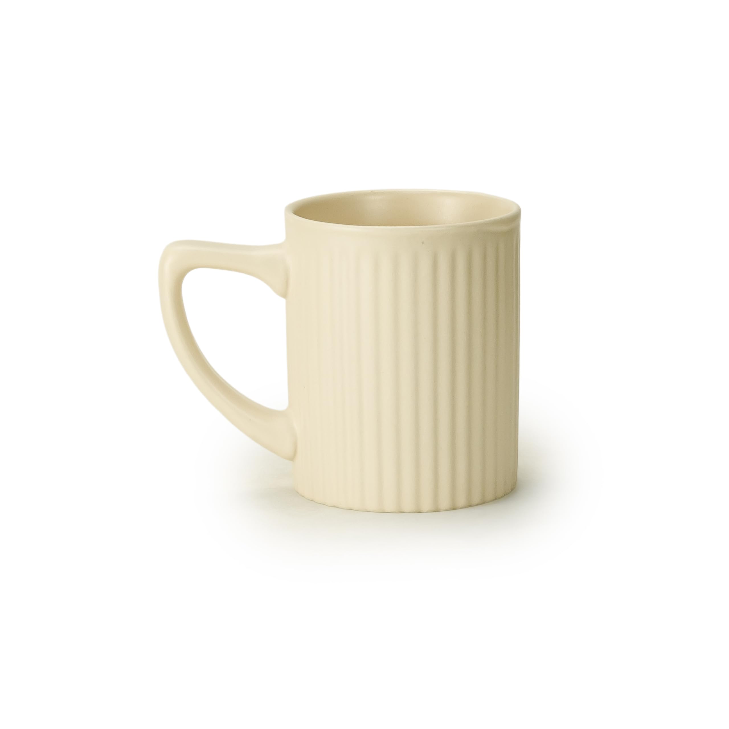 Bone China Shallow 400ml Porcelain Ceramic Cup coffee tea Mug - 10.5x9cm, White & Yellow