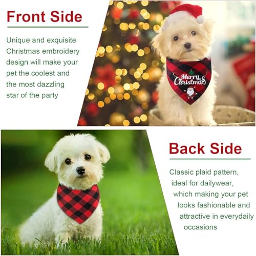 2 Stück Weihnachten Haustier Bandana,Halstuch Hund Weihnachten,Pets Dreieck Lätzchen,Haustier Bandanas,Halstuch Einstellbare für Hunde Katze,Pets Halstuch Deko,Dreieckstuch