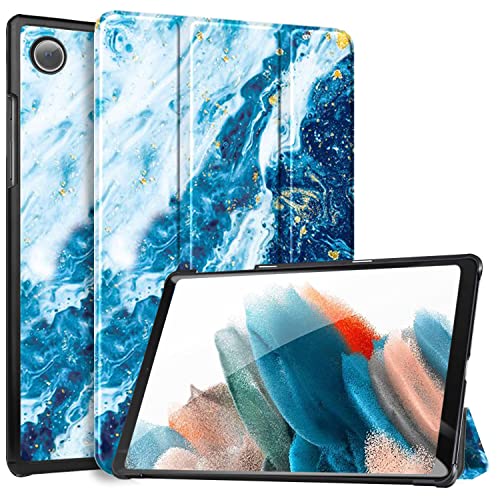 Image of Robustrion Smart Trifold Hard Back Flip Stand Case Cover for Samsung Galaxy Tab A8 10.5 inch [SM-X200 /X205 /X207] 2022 - Sandy Wave
