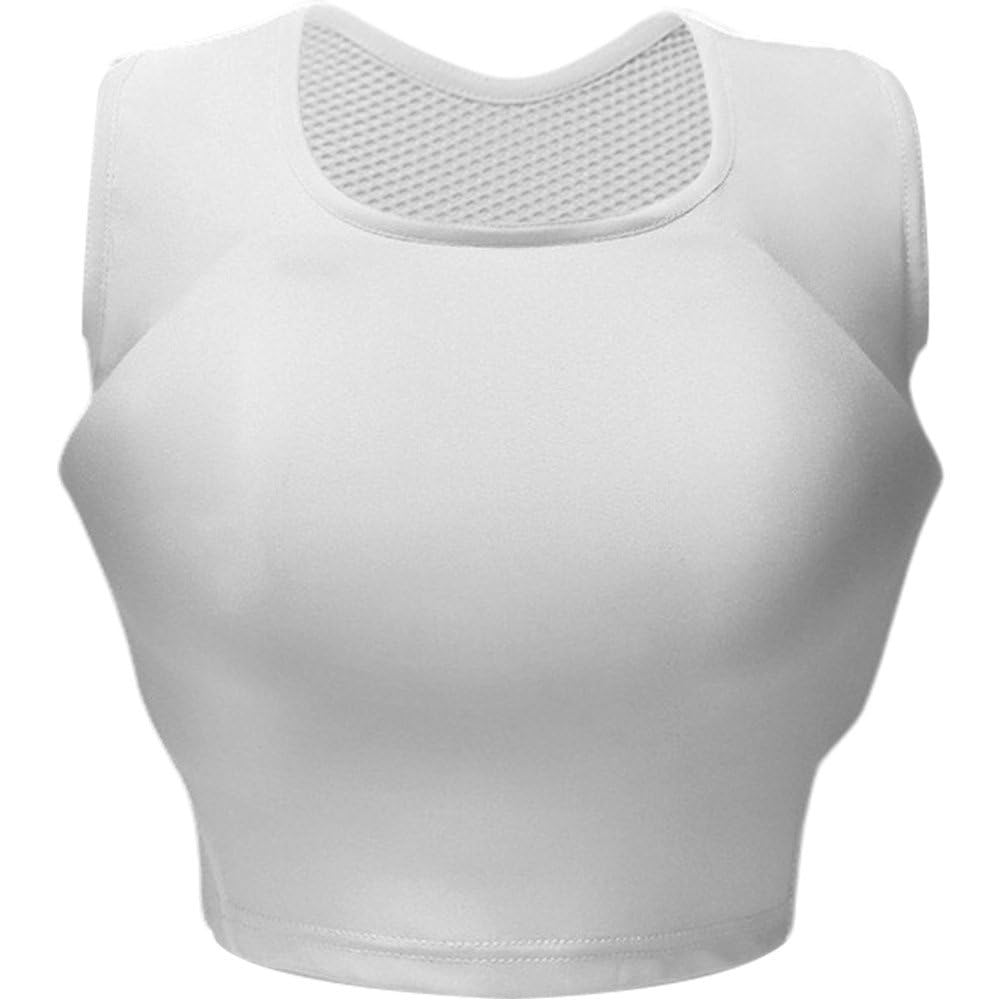 Casiler Women's White Chest Guard Breast Protector Karate Chest Guard Protector Sports Bra Boxing Chest Protector Vest Karate Equipment