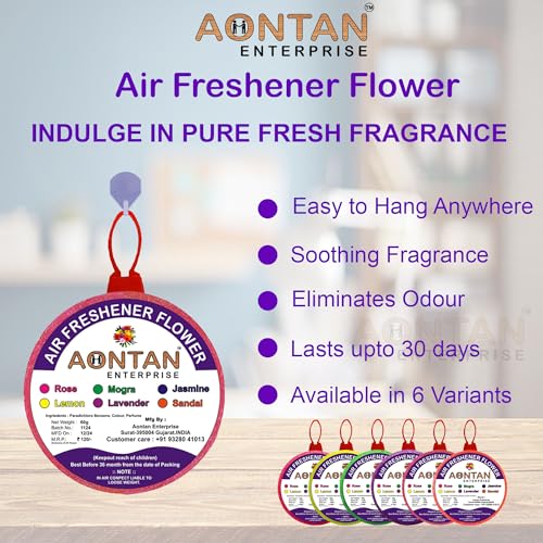 Image of AONTAN ENTERPRISE Air Freshener flower Rose, Lavender, Jasmine, Mogra, lemon, sandal Block bathroom freshener for toilet, Washroom air freshener toilet 60 Gram Each (12 Pcs)
