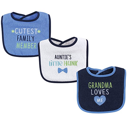 Image of Luvable Friends Unisex Baby Cotton Terry Drooler Bibs with Fiber Filling