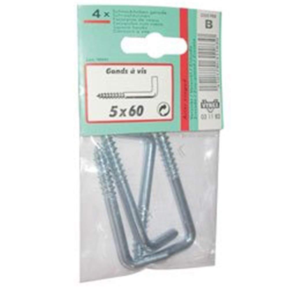 VYNEX 3101780311786 Zinc-Plated Screw Gate 4 x 50 CP:2, Grey, One Size