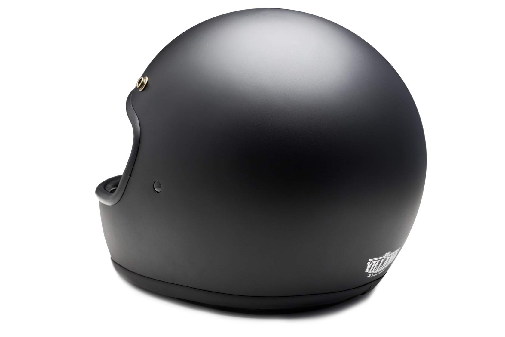 IGUANA CUSTOM - Casco integral de estilo retro EL VILLANO negro mate con corchetes para pantalla, HOMOLOGADO y con el estilo perfecto para cafe racer, bobber, chopper, clasicas. (S)