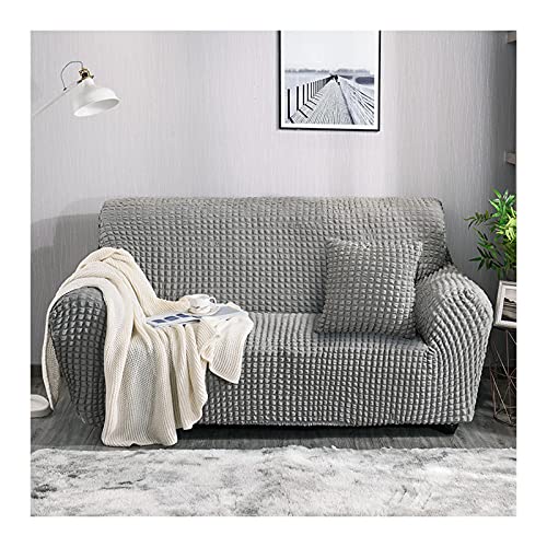 Housse de sofa 3 places couleur unie argent gris stretch