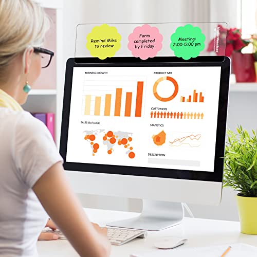 Computer Monitor Message Board Screen Memo Board Monitor Memo Board Top Mount Monitor Sticky Note Holder Message Memo Panel For Office, Left And Right (24 Pieces) #TOP3