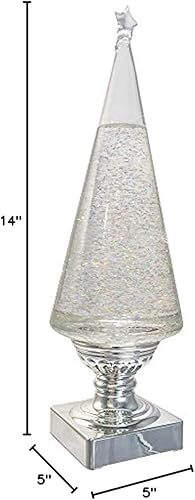 Miniatura 10 de Kurt Adler - Árbol de luz de lava a pilas, 14 pulgadas, transparente y plateado