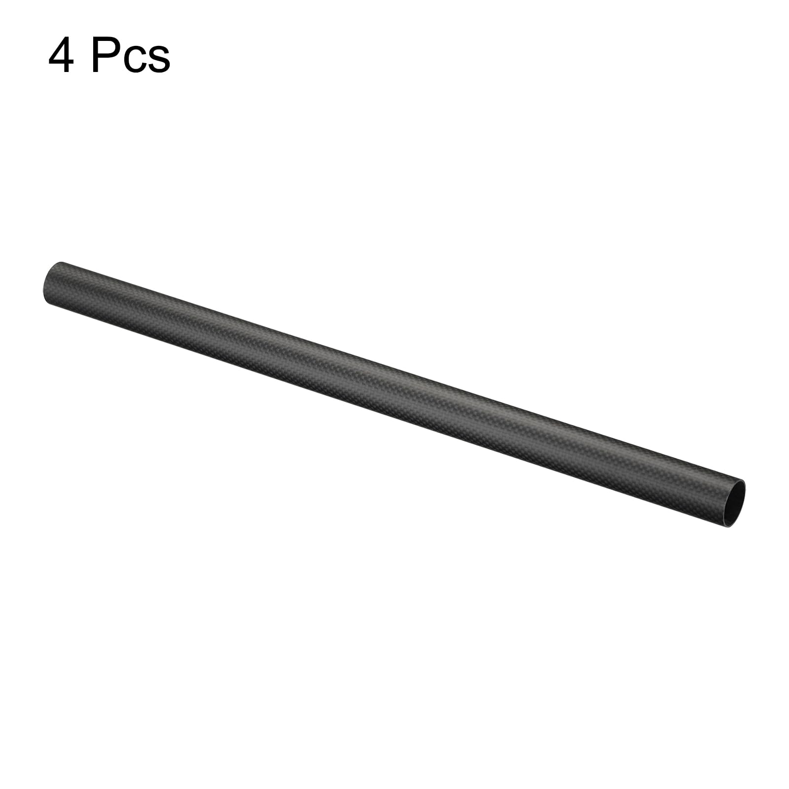 QUARKZMAN 4Pcs Tubes en Fibre de Carbone 23 x 25 x 420mm Surface Mate Rod 3K Enroulé Tubage Rond en Carbone pour avion RC Quadricoptère Multicoptère