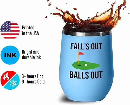 Miniatura 4 de Vaso de vino azul de golf de 12 onzas  Fll's Out Ball Out  Campo de golf Par Match Play Birdie Putt Golf Club Outoor Game Caddy