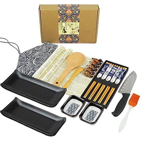 Artcome 22 Stück Sushi-Set mit Bambus-Sushi-Matten Cover