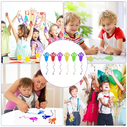 Traxenta 36 Stück Gummi Hand, Klebehände Spielzeug, Klebehand Spielzeug, Klatschhand für Kinder Set, Klebrigkeit Klatschhände Set, Klebrige Gummihand, Bunte Glibberhand für Den Kindergeburtstag