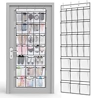 Chunful Over the Door Shoe Organizer with 6 Extra-large 20 Breathable Mesh Pockets 7 Layers Space Saving Hanging Shoe Rack Hangs on Bedroom Bathroom Closet Door for Shoes Toys Accessories