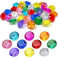 NLR FUN [2cm, 140stk Acryl Diamant Edelsteine, zehn Farben in gleichen Mengen. Festliche Party Wohnkultur. Schatzsuche Spielzeug|Geschenktüte Füller, Geschenk zum Geburtstag/Weihnachten/Ostern Preise