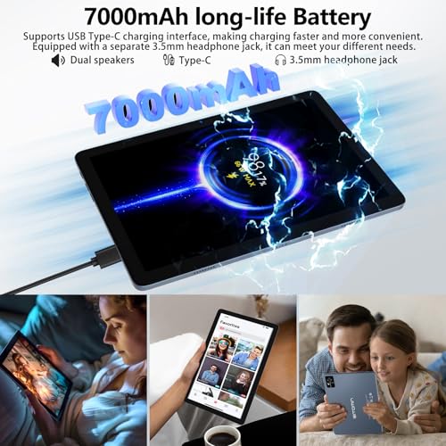 Eitomin Tablet10 Inch 2024 Newest Android14 Tablet 4G Cellular Tablets With 2 Sim Slot 128Gb Rom+14Gb Ram+1Tb Expand Octa-Core 5G Wifi Tablet 13Mp+8Mp 7000Mah Bt5.0 Gps Tablet With Keyboard Mouse Pen Grey thumb #4