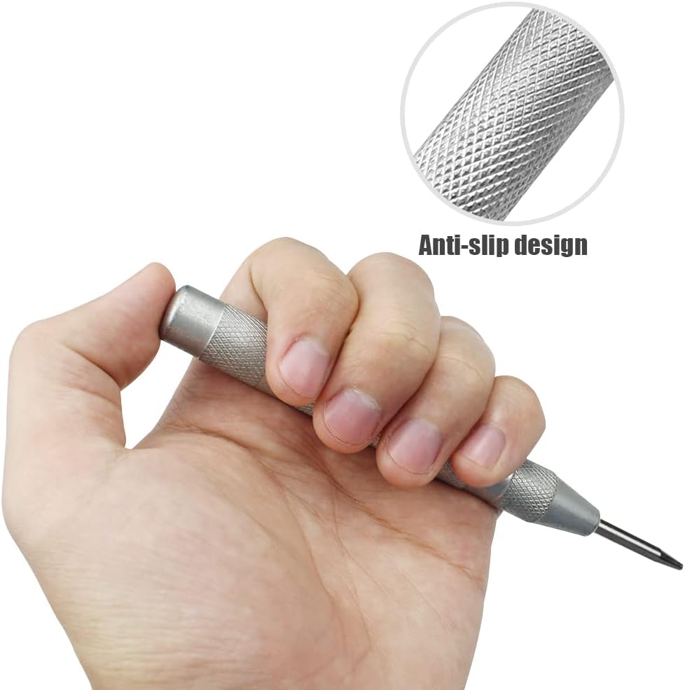 oupados Center Punch Silver, Automatic Centre Punches, Spring Loaded